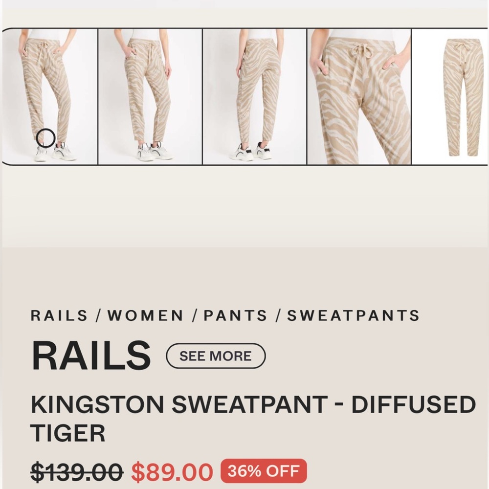 Rails Kingston Sweatpant - Diffused Tiger size M - Picture 12 of 12